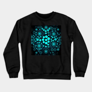 Glowing blue polka dots design Crewneck Sweatshirt